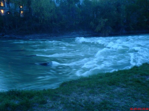 In Munich - Looking at the Isar