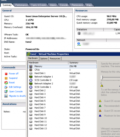 Showing the VM configuration