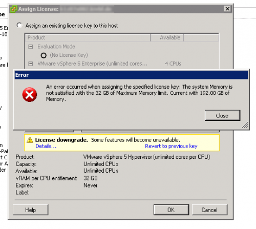 VMware ESXi Free Edition  Memory Limit